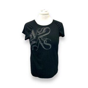 Simply Vera Vera Wang Graphic T-Shirt M Black & Gray Supima Cotton Modal Womens